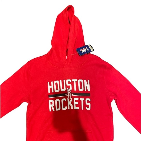 BOYS NBA HOUSTON ROCKETS SWEATSHIRT WITH HOODIE IN RED - Picture 6 of 7